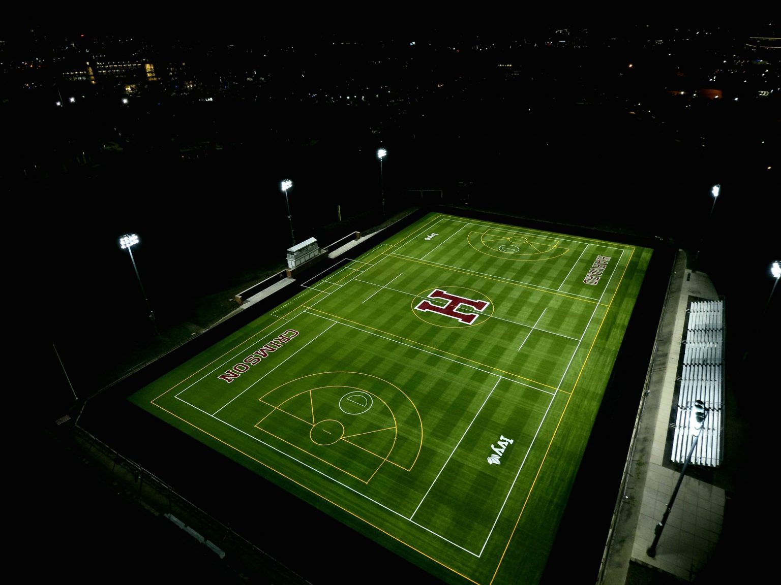 Harvard University Lacrosse Field at Night
